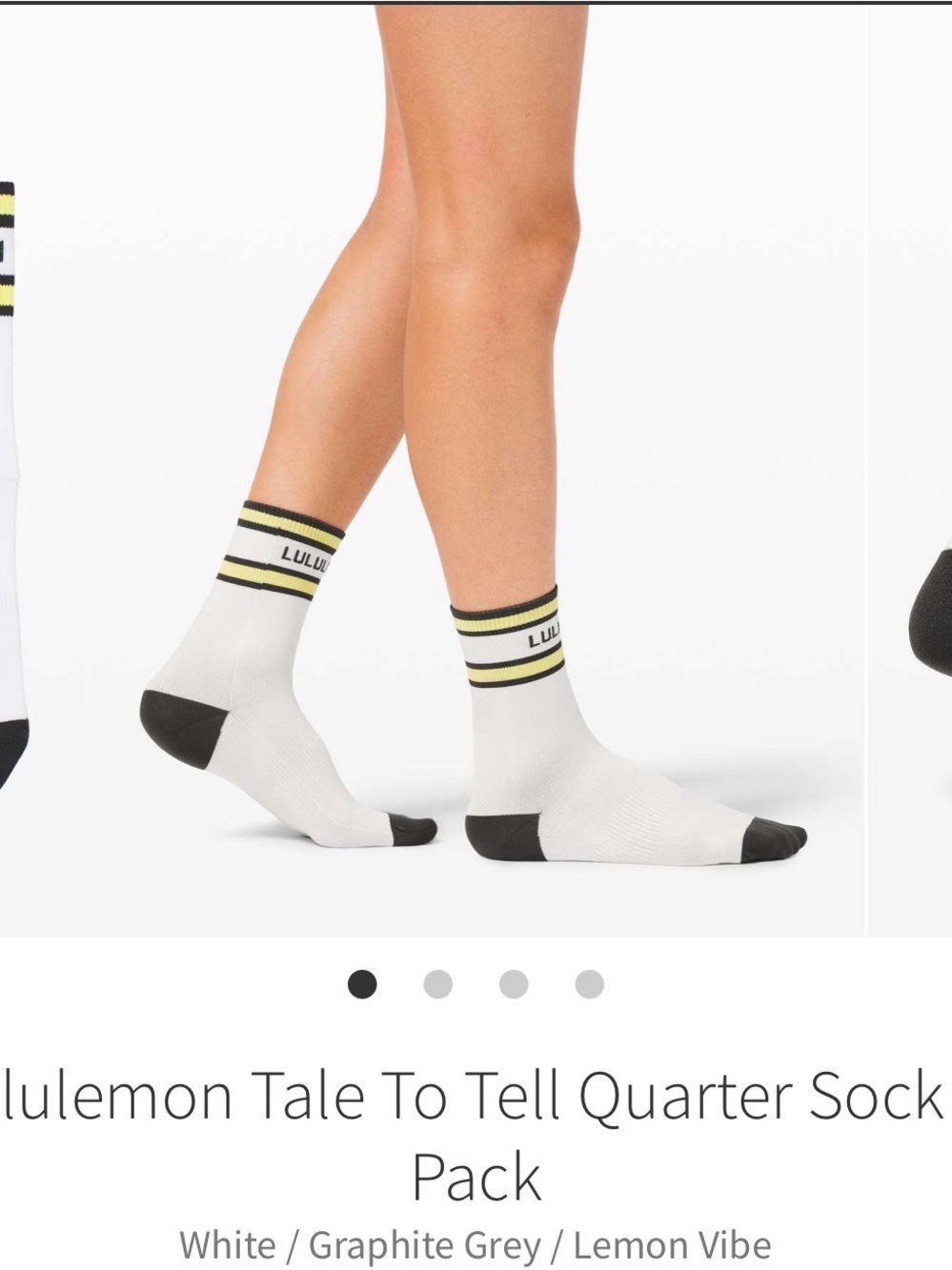 Lululemon Tale To Tell Quarter Sock *2 Pack
White / Graphite Grey / Lemon Vibe